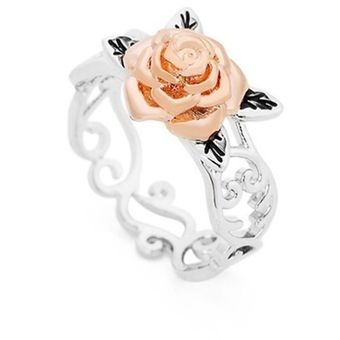 Anillo De Compromiso Femenino Antiguo Anillo De Flor Gótica 