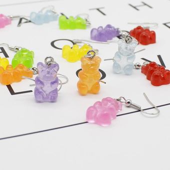 Lindos Aretes De Oso De Dibujos Animados De Color Hechos A 