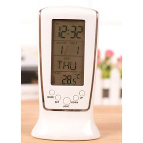 Reloj Alarma Eléctrico Portátil Con Temperatura Fecha Y LED Illumine