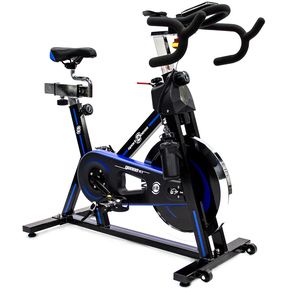Bicicleta Spinning Estática banda Genoa R1 Gym Max 120kg Azul