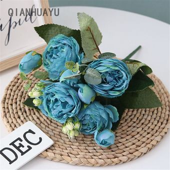 1Pc 30Cm Rosa peonía de seda Artificial ramo de flores para casa habitación  accesorios de la boda decoración de la planta de Navidad(#A-Blue) | Linio  México - GE598HL0SJCS1LMX