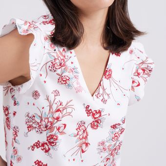 Blusa para mujer estampado flores - Ostu