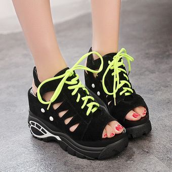 Sandalias de fondo grueso de verano zapatos de tacón alto sandalias 