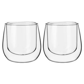 Set 2 Mug Glasso Vasos Doble Pared Vidrio 90 ML Generico