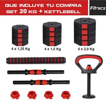 JUEGO DE MANCUERNAS CON MANCUERNAS AJUSTABLES 30 KG TOT MUSCULACIÓN  AJUSTABLE