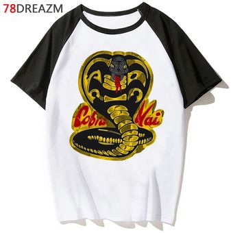 Camiseta de Cobra Kai para hombre  camisetas Kawaii de dibujos anima.. 