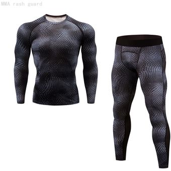 pantalones ajustados para correr camiseta de gimnasio Chándal de 2PC para hombre leggings de secado rápido trajes para correr ropa deportiva de compresión ropa de entrenamiento #Black 