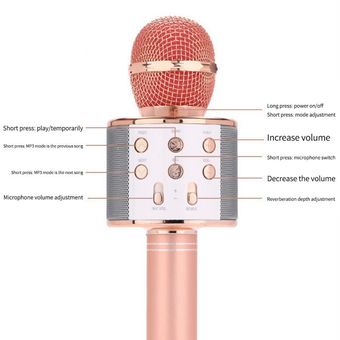 Micrófono de karaoke inalámbrico Bluetooth Micrófono portátil de mano 