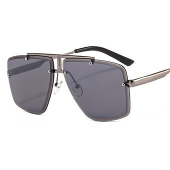 Square Metal Frame Gradient Sunglasses Men Women Retro 
