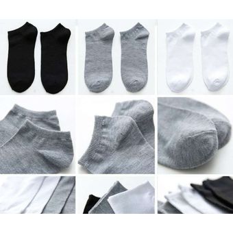 5 pares de calcetines cortos de algodón liso neutro 