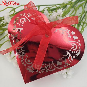 Caja de regalo de Navidad con corazón de amor bolsa de regalo de pa 