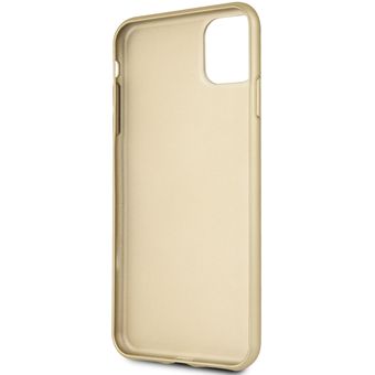 Guess - Funda de PC/TPU para iPhone 11 Pro con funda rígida de tela 4G,  color marrón, protección contra caídas, con licencia oficial.