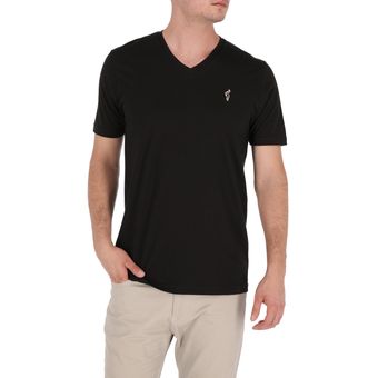 Camiseta hombre negra plana