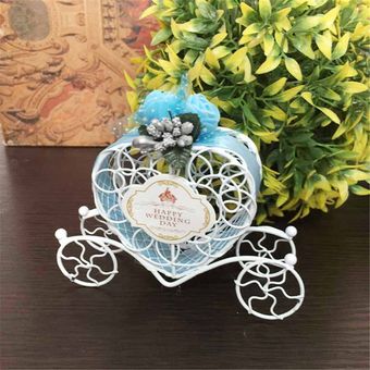 10 Uds Forma de corazón romántico carruaje caja de caramelos decora 