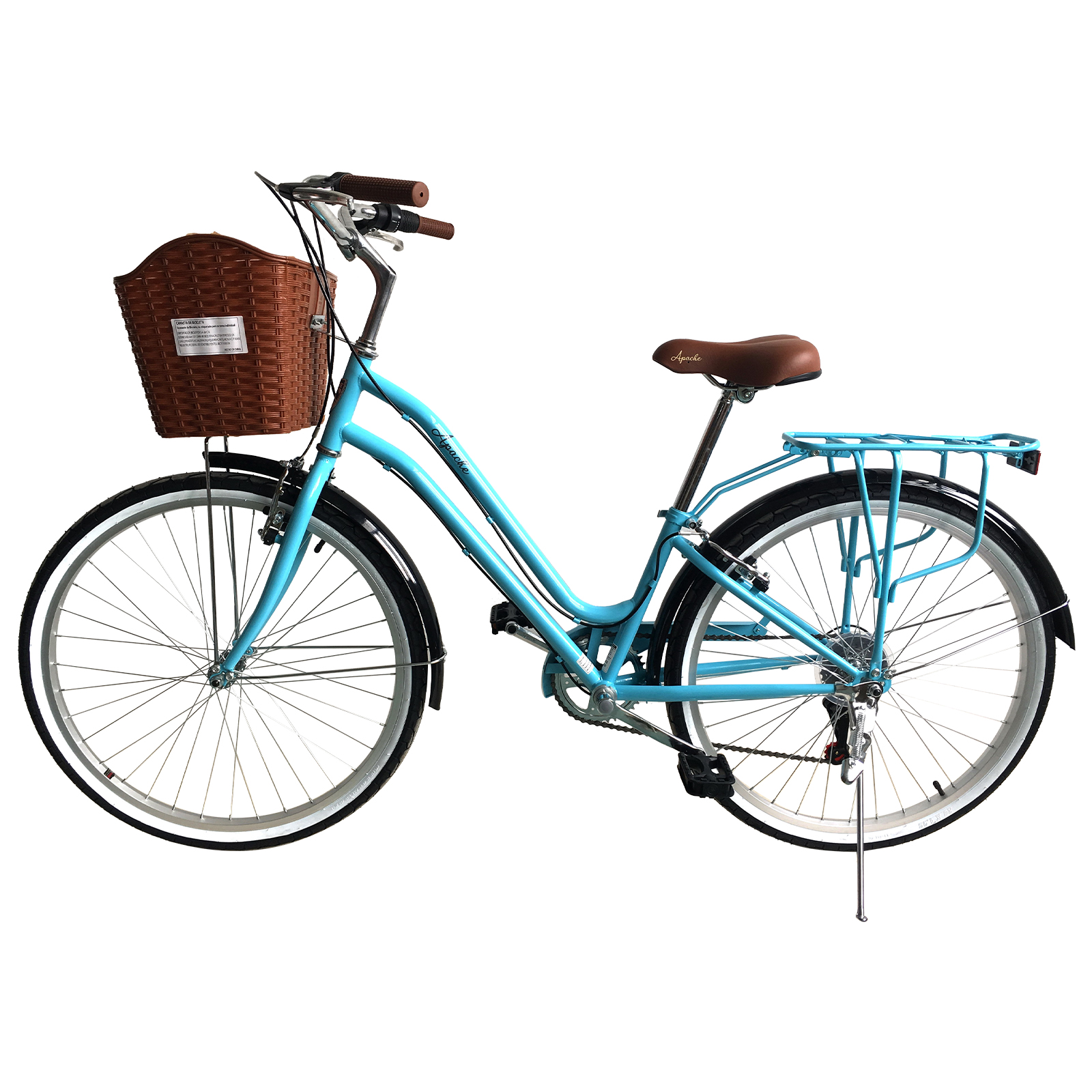 Bicicleta Urbana Apache Glam R26 Vintage Canastilla Azul