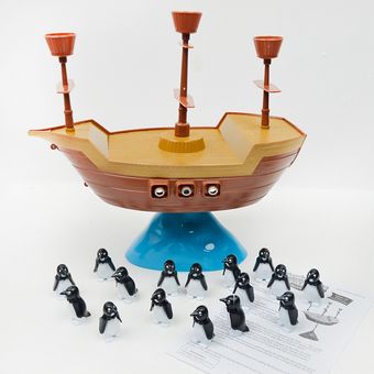 e Penguin Pirate Ship Balance Interacción familiar Niños Juego de escr 