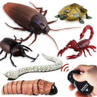 Serpiente falsa 3D con Control remoto para niños truco aterrador regalos de navidad Control remoto juguete de broma broma accesorios insectos 