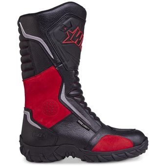  Botas de motocross, con protección deportiva, botas de  motociclista de cuero para hombre, Negro, 7.5 : Automotriz