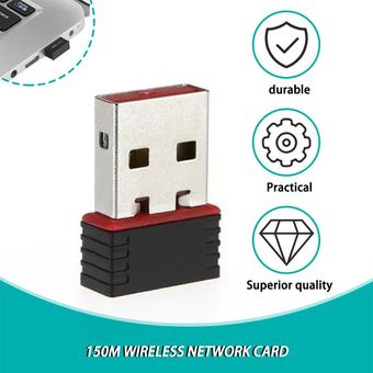 150Mbps 150m Mini USB WiFi Adaptador inalámbrico Tarjeta LAN LAN 802.11N  G  B 