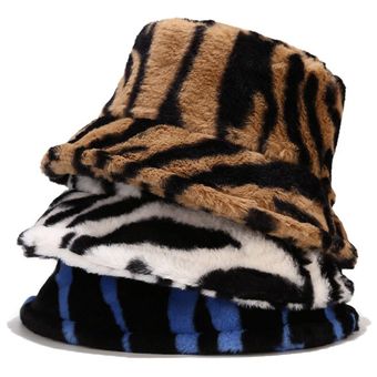 #Blue Sombrero de pescador para mujer,gorro cálido de felpa,a rayas blancas y negras,suave,para lavabo,Otoño e Invierno 