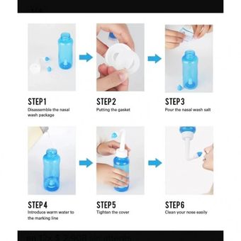 Limpiador Nasal - 300ml lavado nasal botella con 40 paquetes de