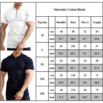 Camiseta de Polo deportiva con cremallera solapa ajustado de musculoso para hombre 