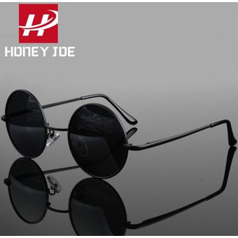 Retro Vintage Small Round Polarized Sunglasses Men Designer 
