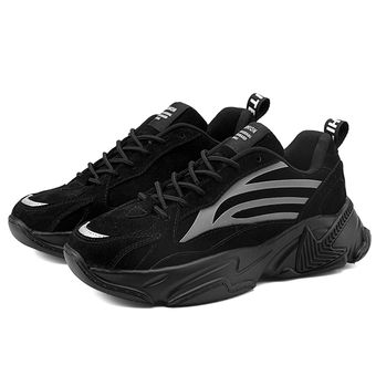 Zapatos de papá estilo reflectante luminoso-negro 