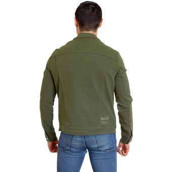 Chamarra De Mezclilla Hombre Indicum Green Slim Fit Verde Militar