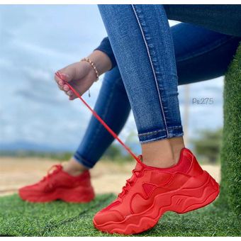 Tenis Dama Deportivo Rojo Y Colores Calzado Mujer | Linio Colombia