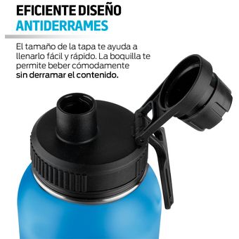 Termo Para Cafe Agua Acero Inoxidable Botella 1 Lt Redlemon Color Negro