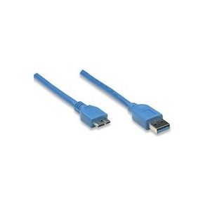 CABLE USB 3.0 MANHTATTAN A MACHO / MICRO B MACHO, 2 MTS, AZU...