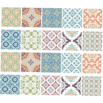 20pcs Mosaico Azulejos de Pared Pegatinas Baño Cocina # 3 15x15cm 