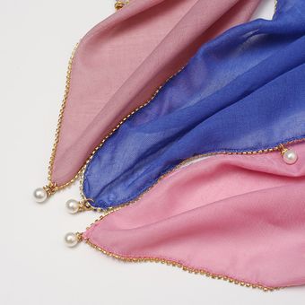 Pañuelos De Flecos De Algodón Multicolor Perlas Bufandas 