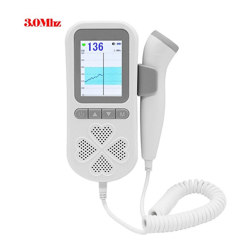 Recargable 3,0 MHz de ultrasonido Doppler Fetal bebé corazón a la ra =