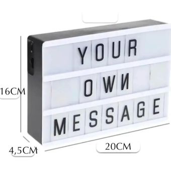 Caja de luz con letras 120 piezas