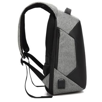 hombres mochila Anti   Portátil Bolsa impermeable USB carga escuela viaje bolsas 15,6 pulgadas hombres moda Oxford mochila hombre WOT #Logo-black 