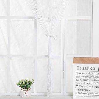 Pantalla de cortinas de hilo divisor de cinta para sala de estar p 