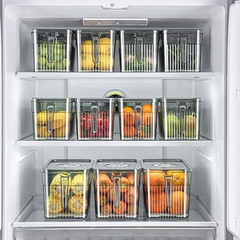 Organizador de alimentos con asa para refrigerador 5 en 1