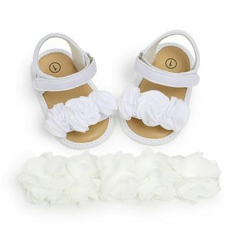 Zapatos de verano para bebé niña sandalias de flores para chico recién nacido conjunto de 2 uds 