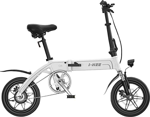 Bicicleta Eléctrica Plegable Marca I HEE - Alta tecnología 250W BLANCO