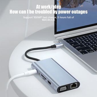 concentrador de pu Concentrador de puertos USB para Macbook ProAir 
