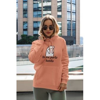 Buzo para mujer Me Porto Bonito color Salmon con capota