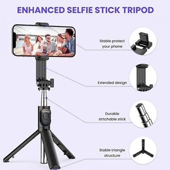 Selfie Trípode Bluetooth,Trípode para Celular Cámara，360°Rotación Exte