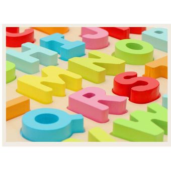 Happy Island Hot 30x30cm Alfabeto rompecabezas Madera ABC Letras para 
