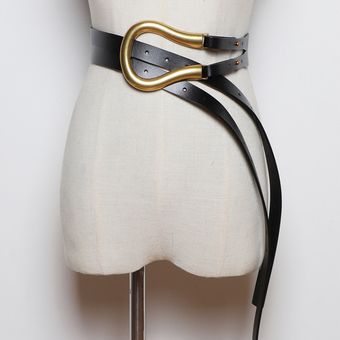 cinturón clásico informal para mujer anillos de Metal de piel de va 