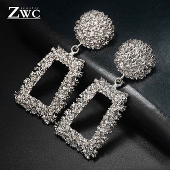 Zwc Nuevo Oro Pendientes De Mujer Geometría De Pendientes De 