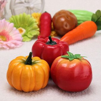 2 piezas de plástico vegetales decoración alimentos tomate 