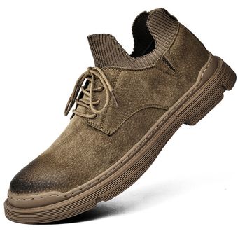 Botas para hombre de cuero de alta calidad Botines casuales de color caqui Botas para hombre de cuero de alta calidad Botines casuales de color caqui