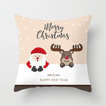 45x45cm funda de almohada feliz adornos navideños para el hogar fund 